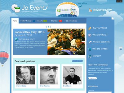 ja events joomla template joomla event schedule template ja templates