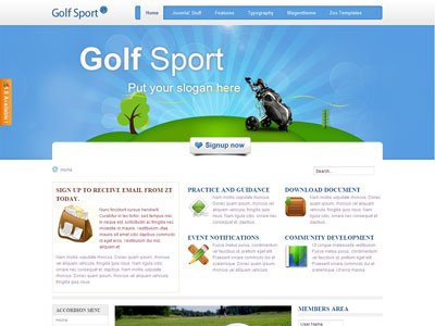 ZT Golf Sport Joomla Template ZT Golf Sport Joomla Template