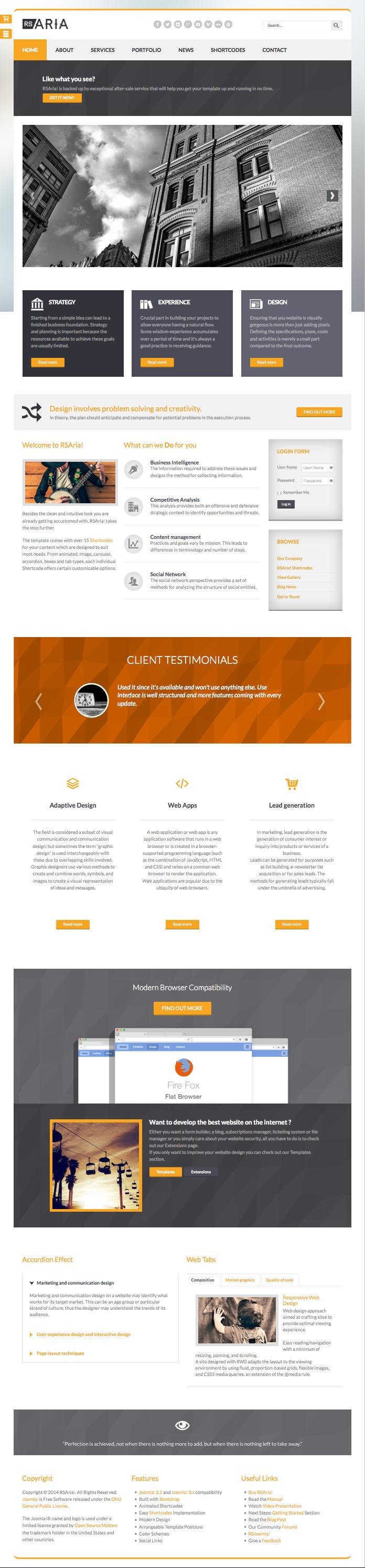 Minimalist Joomla Templates RSAria - Responsive Joomla Template With a Minimalist Design