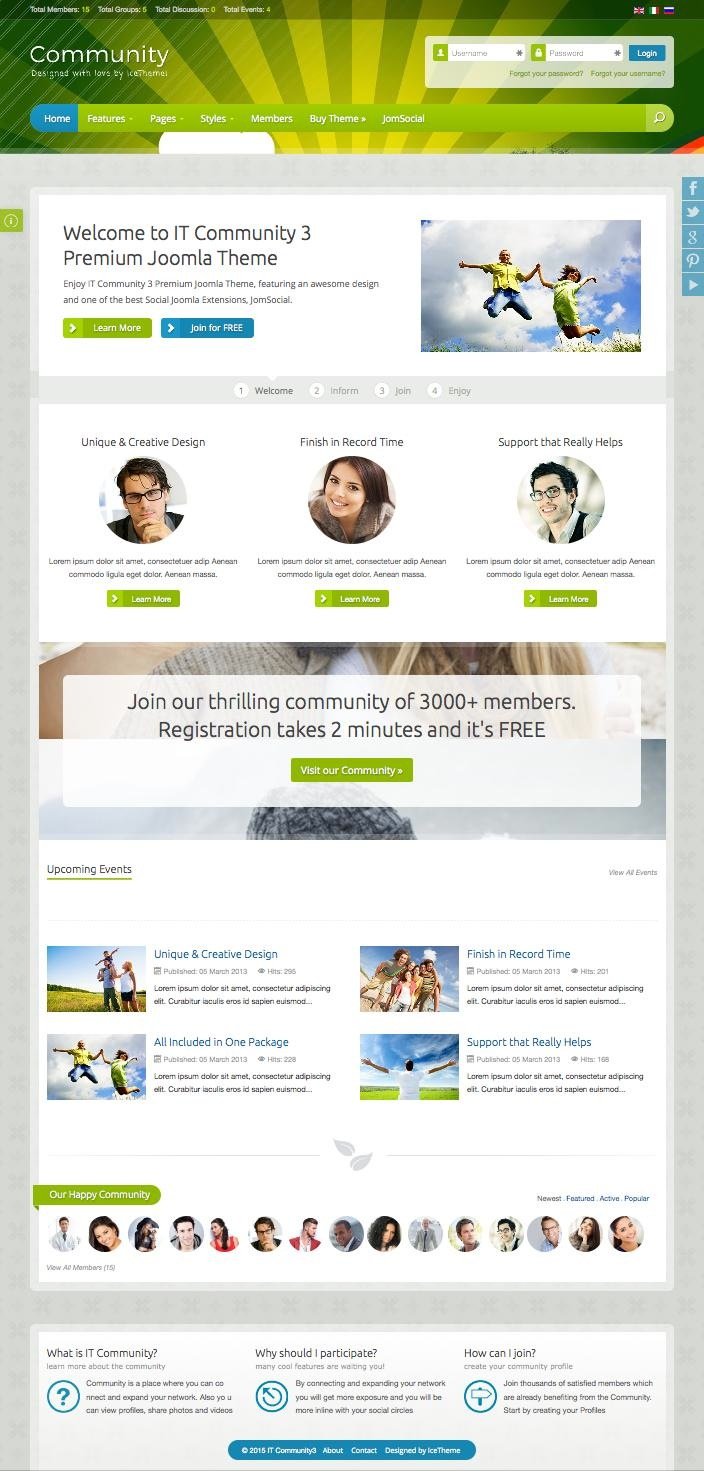 IT Community 3 Joomla Socialize Template for Fun & Enjoyment