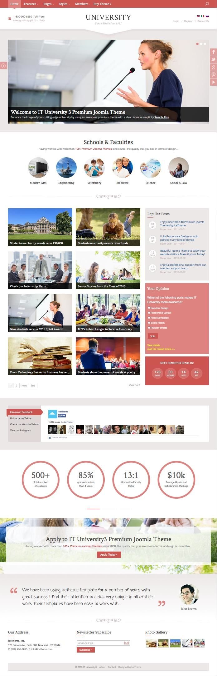 University Joomla Templates IT University 3 Joomla Template for School, Institution ...